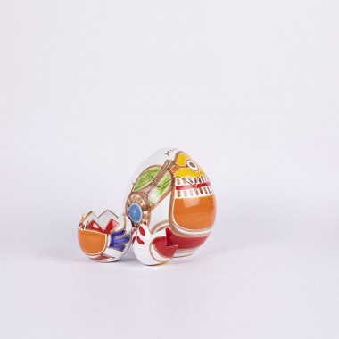 Uovo artigianale pasqua Folk Pappagallo ceramiche de simone Uovo artigianale pasqua Folk Pappagallo ceramiche de simone